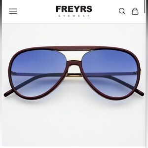 Freyrs Shay aviator new in box brown with bluish purple lens